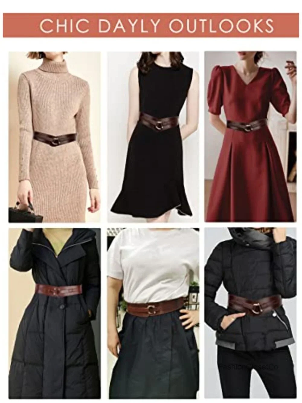 Vintage Leather Hook Waist Belt Elastic Stretchy Women's Fashion Accessory
